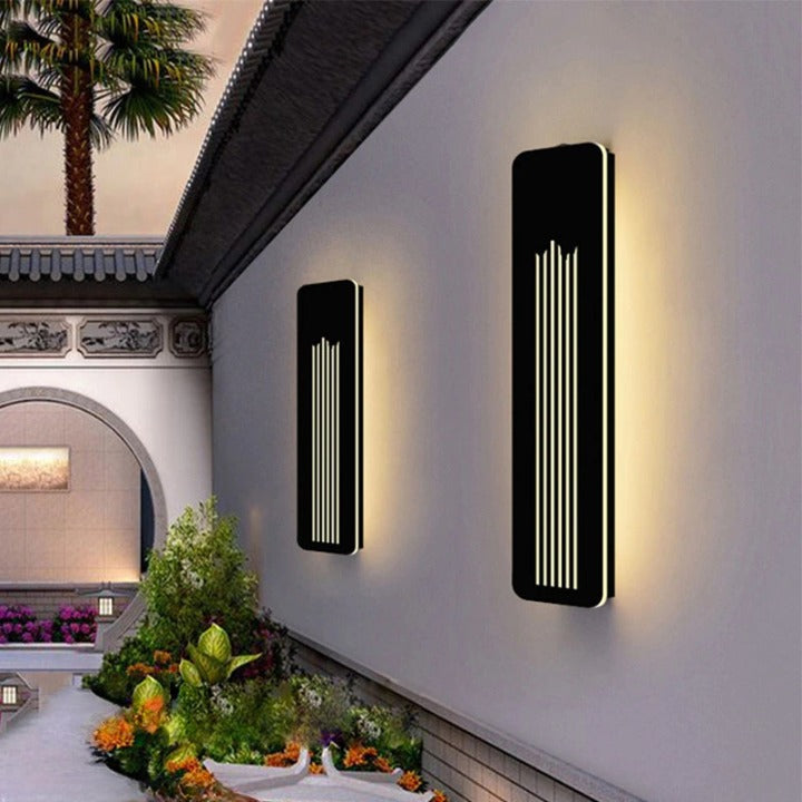 Modern Black Outdoor Waterproof LED Aluminum Wall lamps For Garden Porch