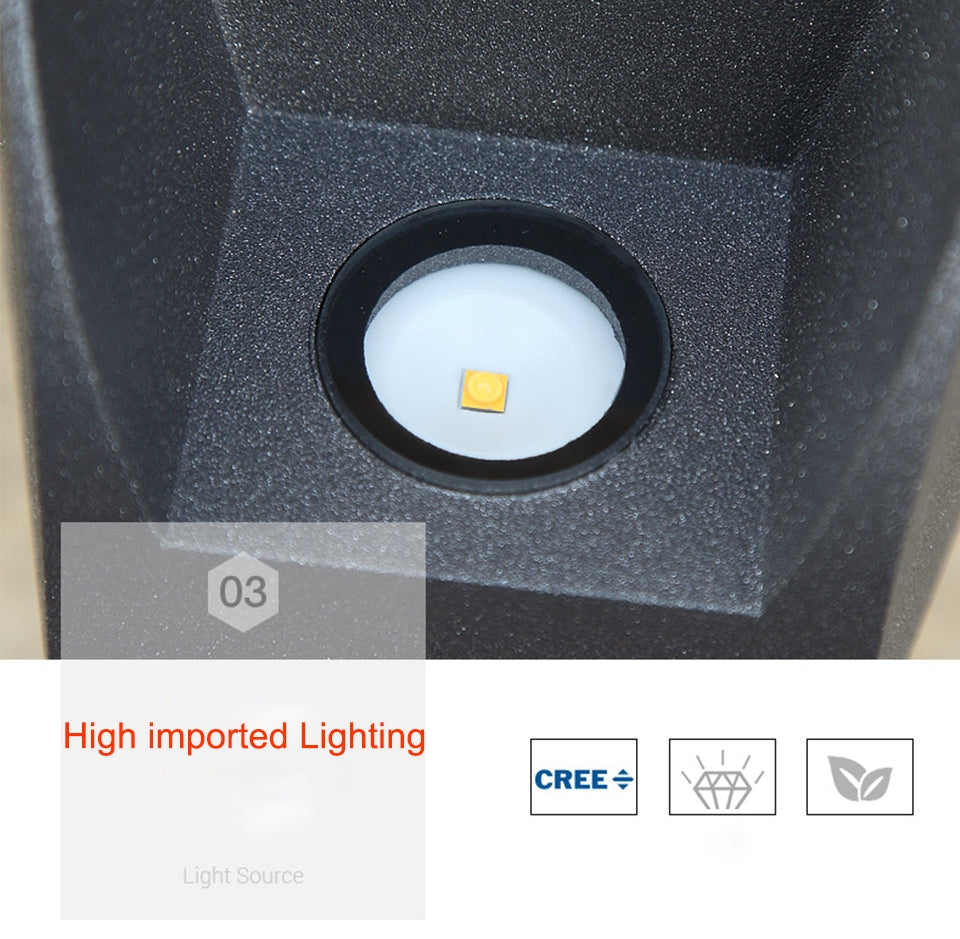 Black Modern Outdoor Waterproof Aluminum LED Wall Scones For Garden, Courtyard