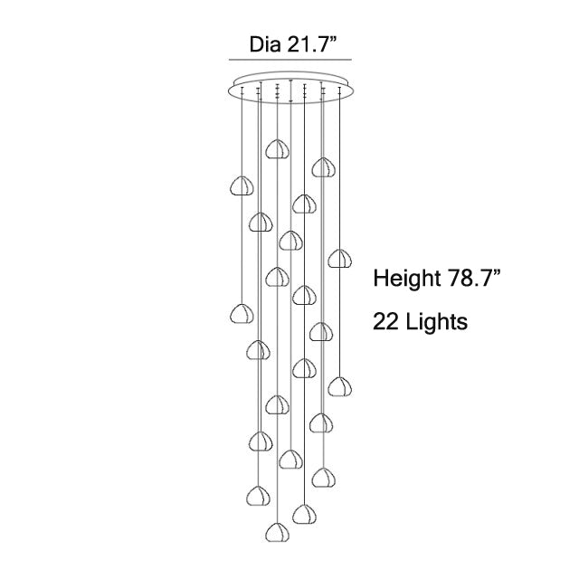 Hanging modern crystal lamp for staircase, living room , stairwell