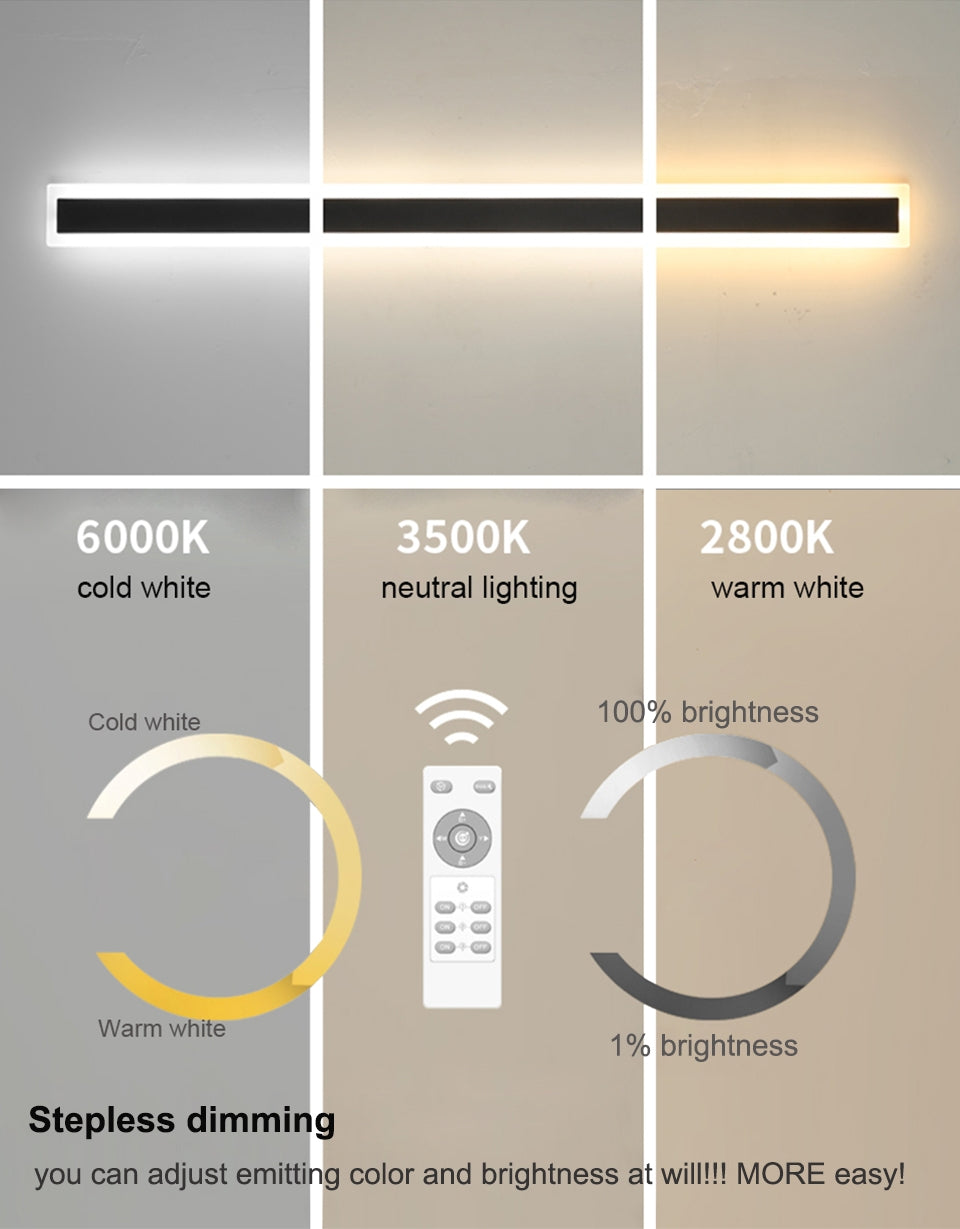 Black/White/Gold Outdoor Waterproof LED Wall Lamp With App Control Model