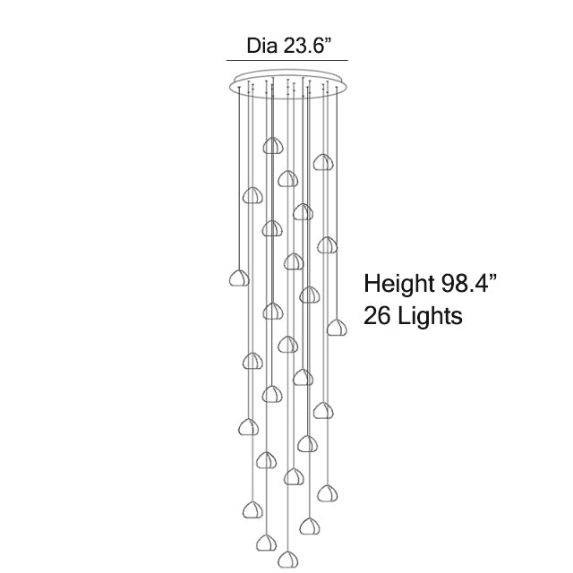 Hanging modern crystal lamp for staircase, living room , stairwell