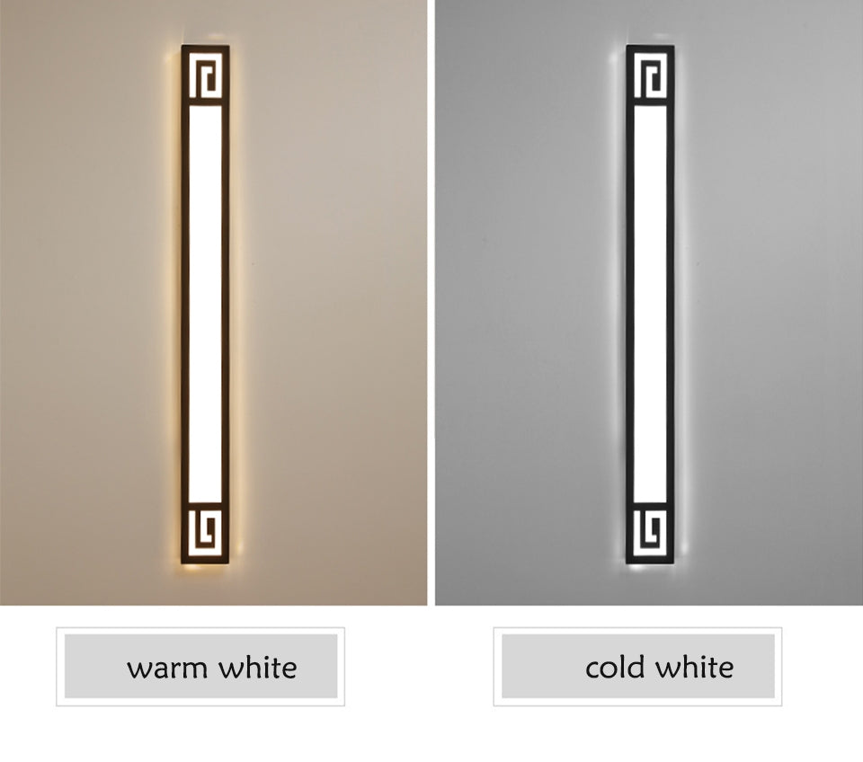 Outdoor Black Waterproof Long LED Wall light For Garden, Villa, Balcony