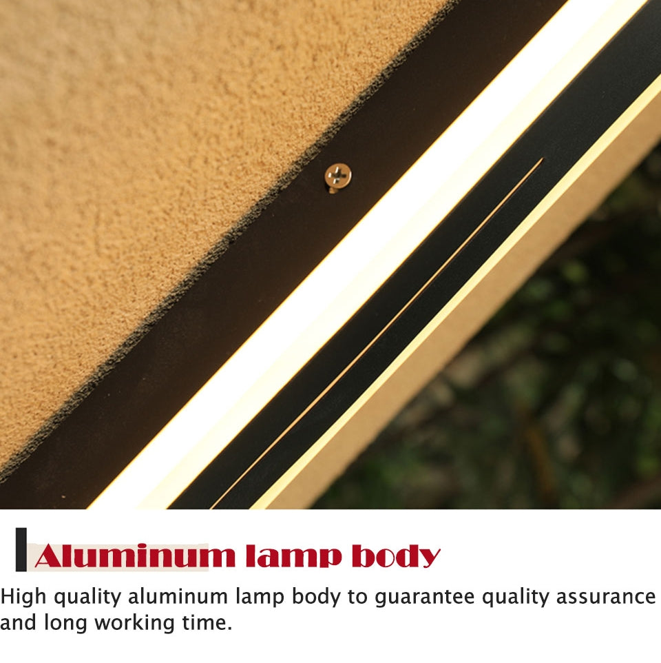 Outdoor Black Waterproof Aluminum Long LED Wall Lamp with Remote For Garden