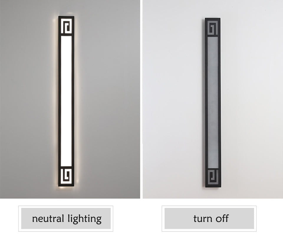 Outdoor Black Waterproof Long LED Wall light For Garden, Villa, Balcony