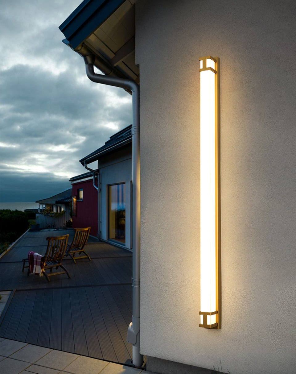 Black/Gold Outdoor Waterproof LED Long wall lamp For Garden, Villa, porch