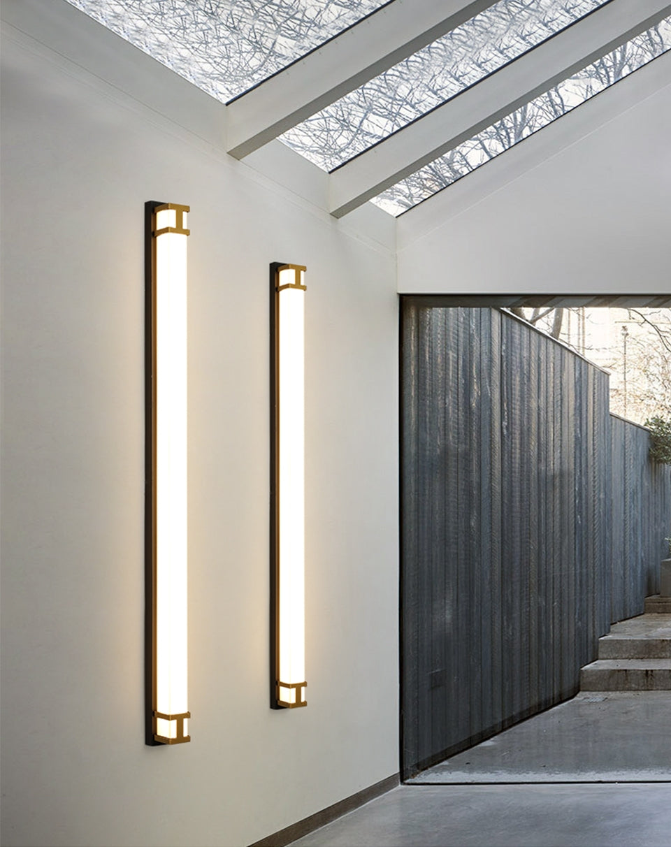 Black/Gold Outdoor Waterproof LED Long wall lamp For Garden, Villa, porch