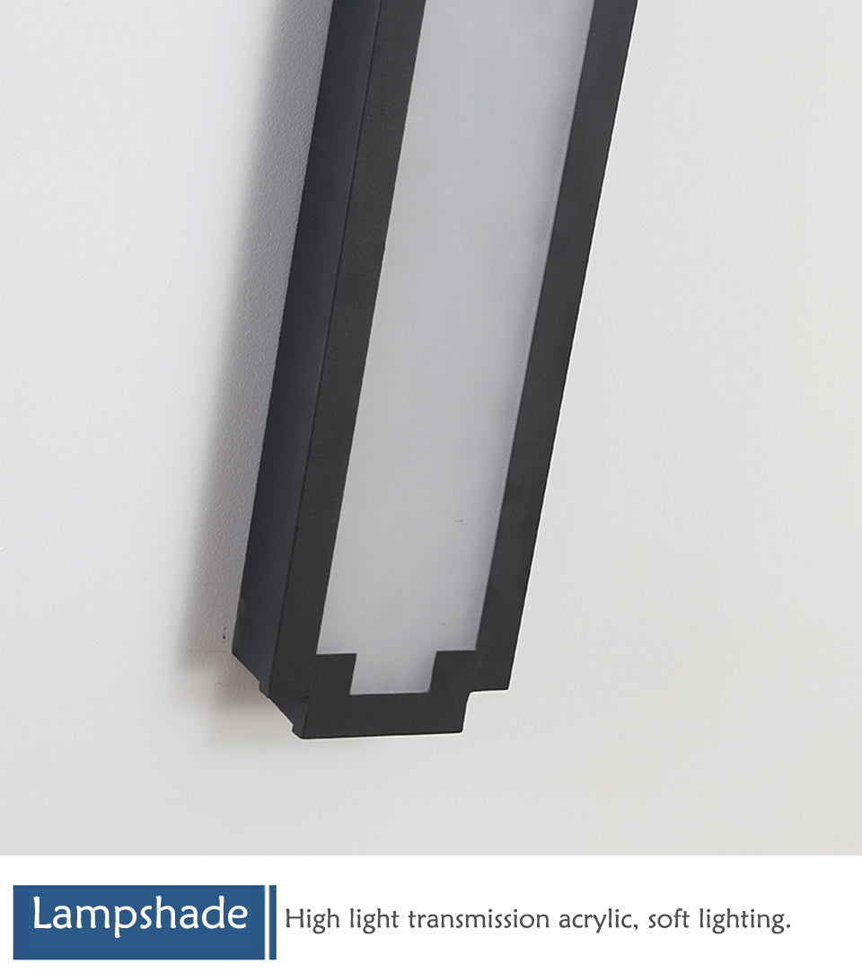 Outdoor Black Waterproof Long LED Wall light For Garden, Villa, Balcony