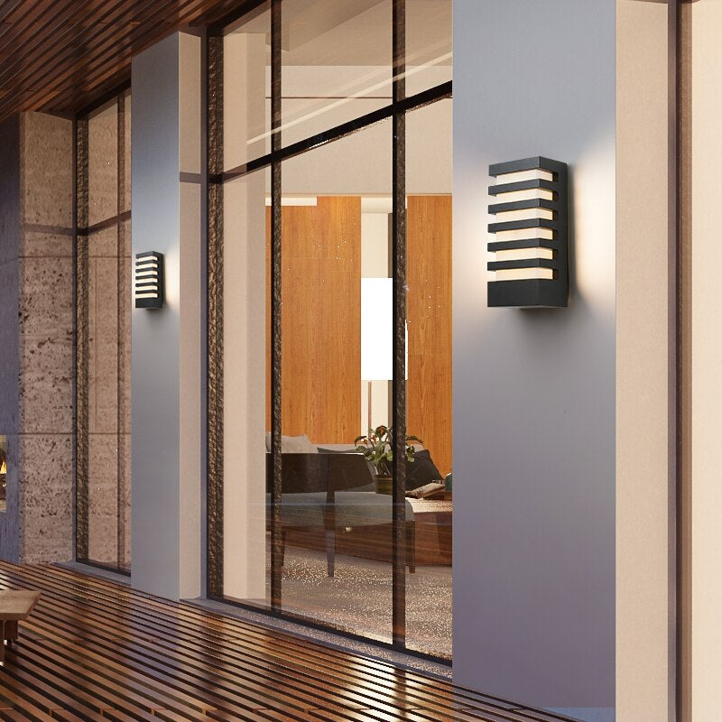 Black Outdoor Waterproof Aluminum LED Wall Sconce For Porch, Garden
