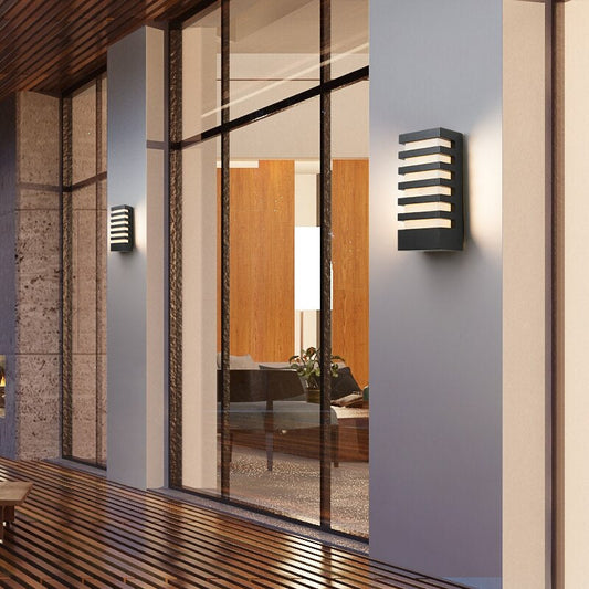 Black Outdoor Waterproof Aluminum LED Wall Sconce For Porch, Garden