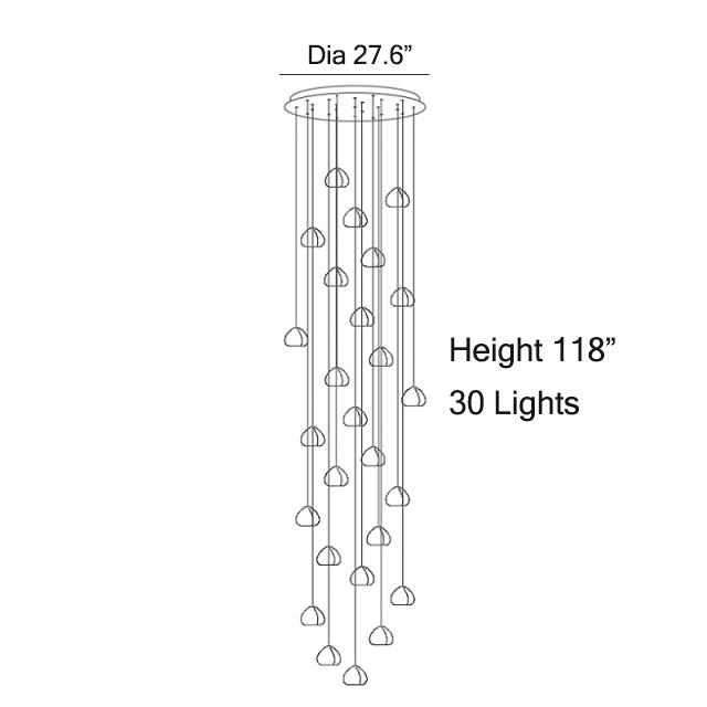 Hanging modern crystal lamp for staircase, living room , stairwell