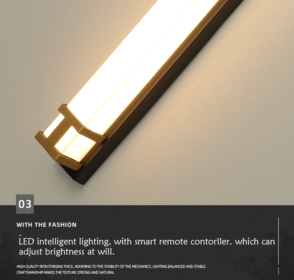 Black/Gold Outdoor Waterproof LED Long wall lamp For Garden, Villa, porch