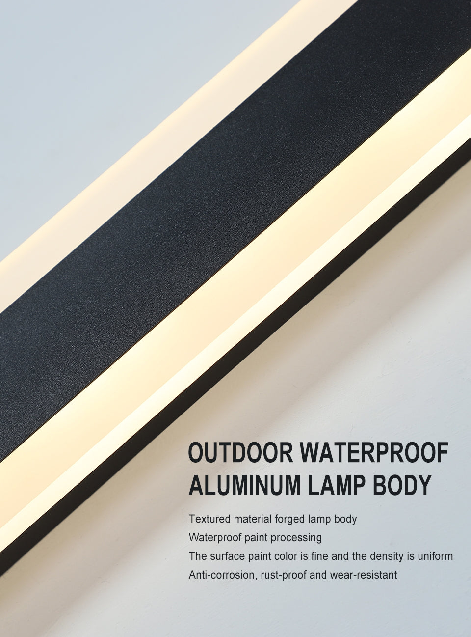 Black/White/Gold Outdoor Waterproof Tall Aluminum LED Wall lamp For Garden