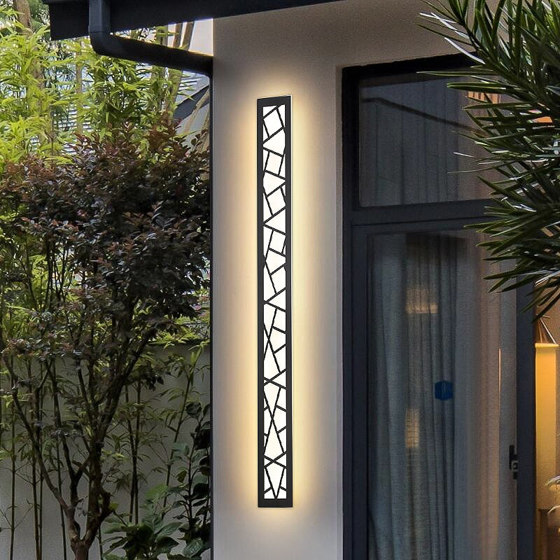 Black Creative Design Outdoor Waterproof Aluminum LED Tall Wall Lamp For Villa