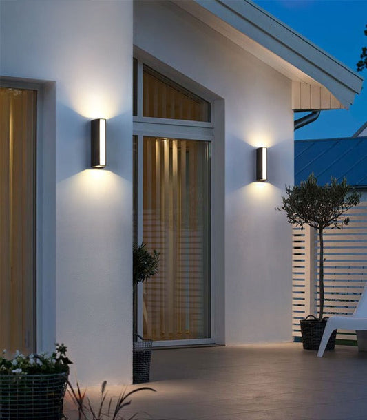 Modern Black Outdoor Waterproof Aluminum LED Wall Lamps For Porch, Garden