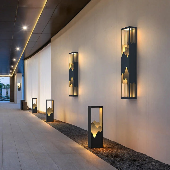 Black Solar Outdoor Original Design Waterproof Wall Light For Garden, Courtyard