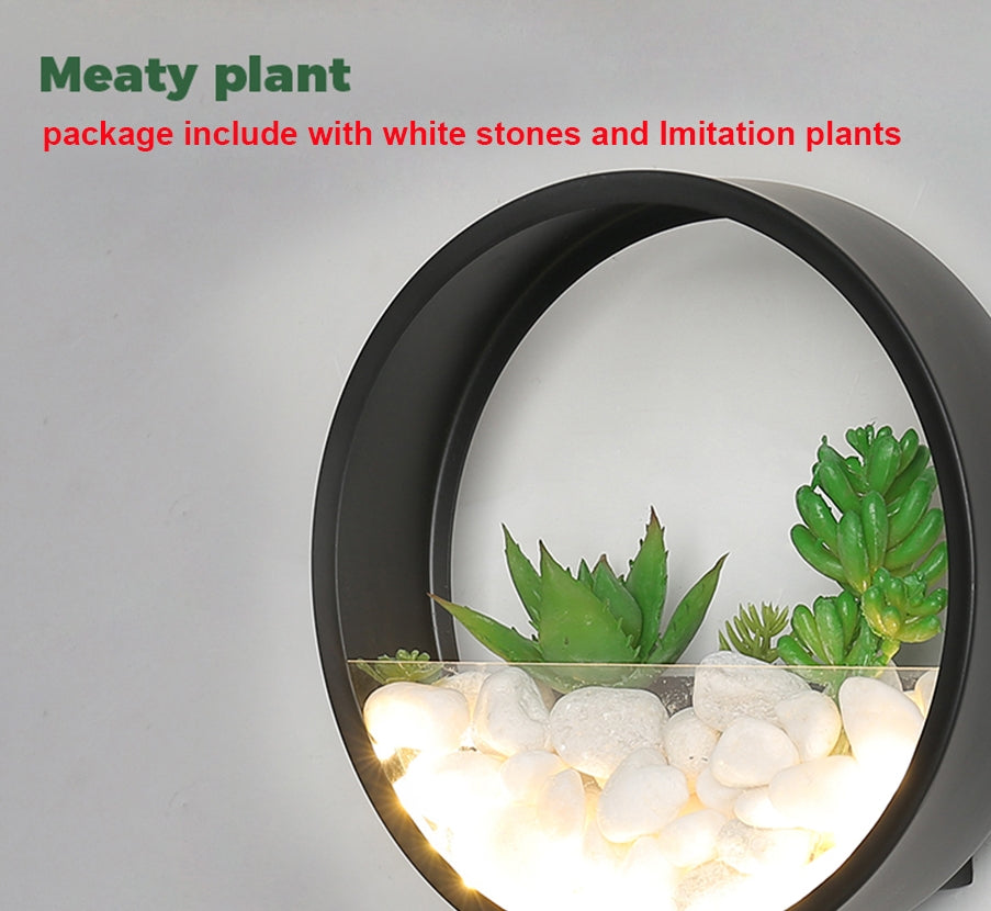 Modern Black Art Plant Outdoor Waterproof LED Wall Lamp For Garden, Porch