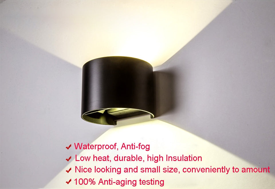 Black/White Outdoor Waterproof Aluminum Cube Shape LED Wall Lamp For Garden