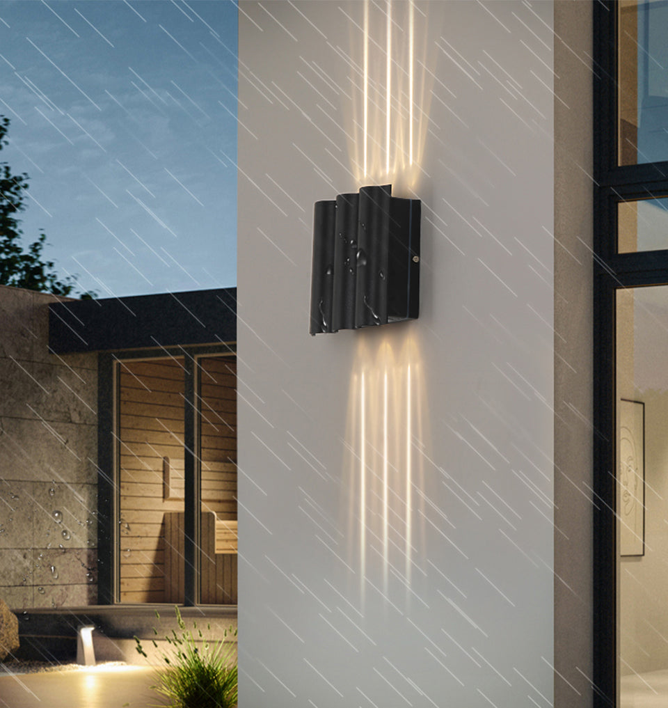 Black Waterproof Outdoor Aluminum LED Wall Lamp For Garden, Villa, Porch