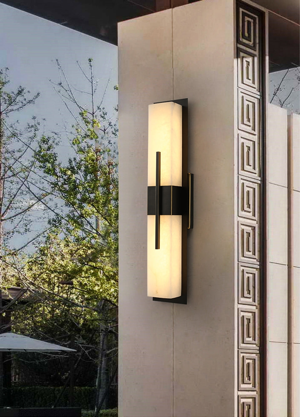 Modern Black/Gold Copper Outdoor Waterproof LED Wall Lamp For Garden, Porch