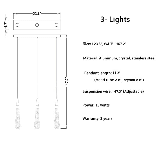 Long hanging crystal lamp for luxury living room, staircase, dining room, stairwell
