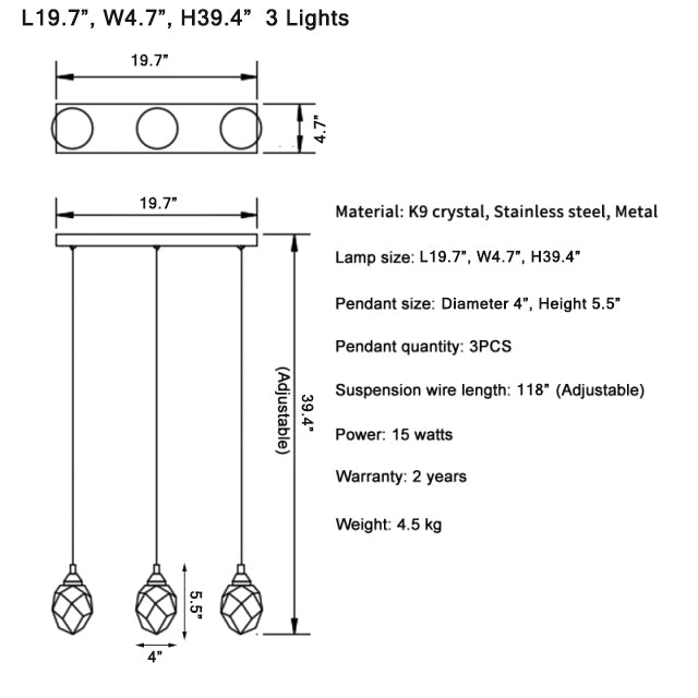 Luxury diamond crystal chandelier for staircase, living space , stairwell