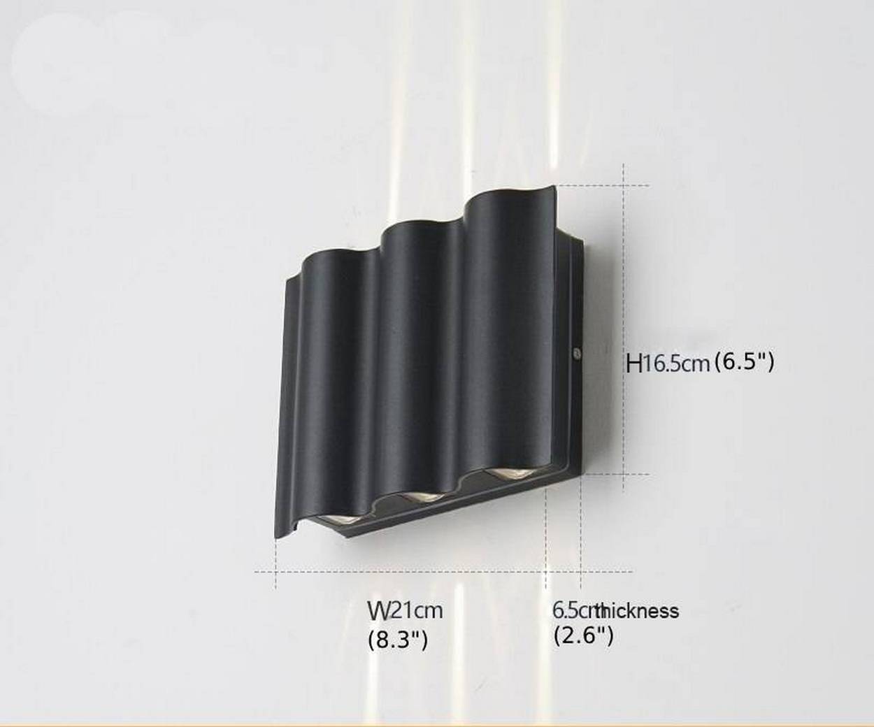 Black Waterproof Outdoor Aluminum LED Wall Lamp For Garden, Villa, Porch