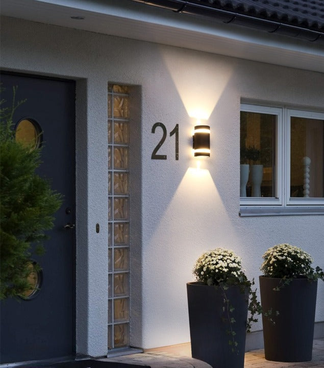 Modern Matte Black Outdoor Waterproof Aluminum LED Wall Light For Porch