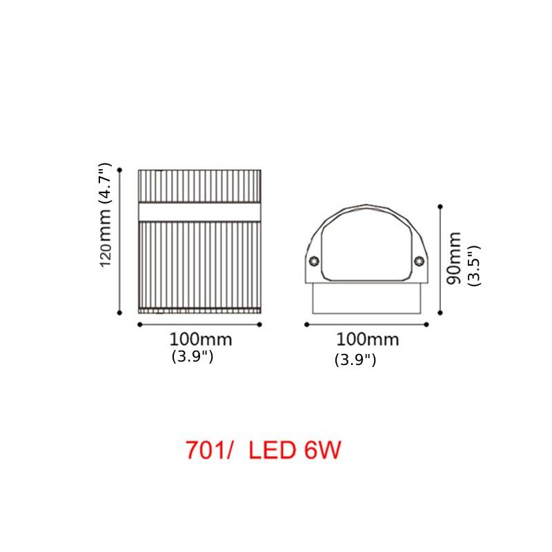 Modern Matte Black Outdoor Waterproof Aluminum LED Wall Light For Porch