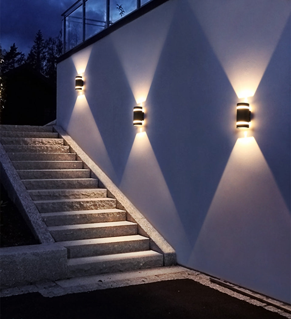 Modern Matte Black Outdoor Waterproof Aluminum LED Wall Light For Porch