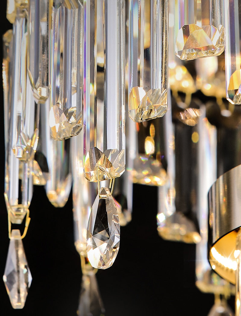 Luxury Gold Large Ring Crystal Chandelier For Hotel, Stairwell, Lobby, Staircase