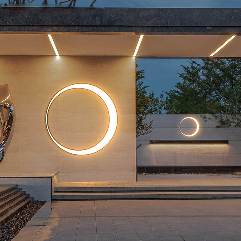 Creative Outdoor Round Waterproof Stainless steel Moon Wall Lamp for Garden