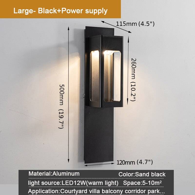 Black/Bronze Outdoor Waterproof LED Aluminum Wall Light With Motion Sensor