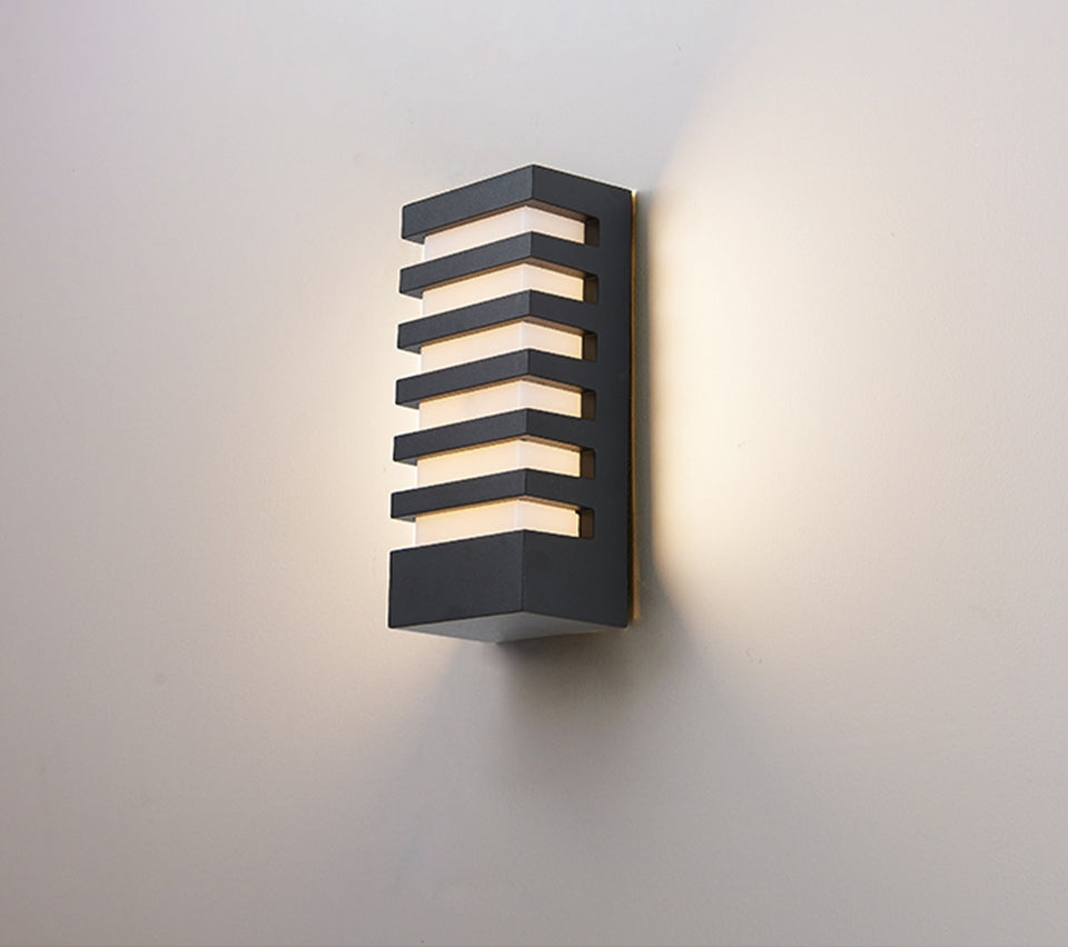 Black Outdoor Waterproof Aluminum LED Wall Sconce For Porch, Garden