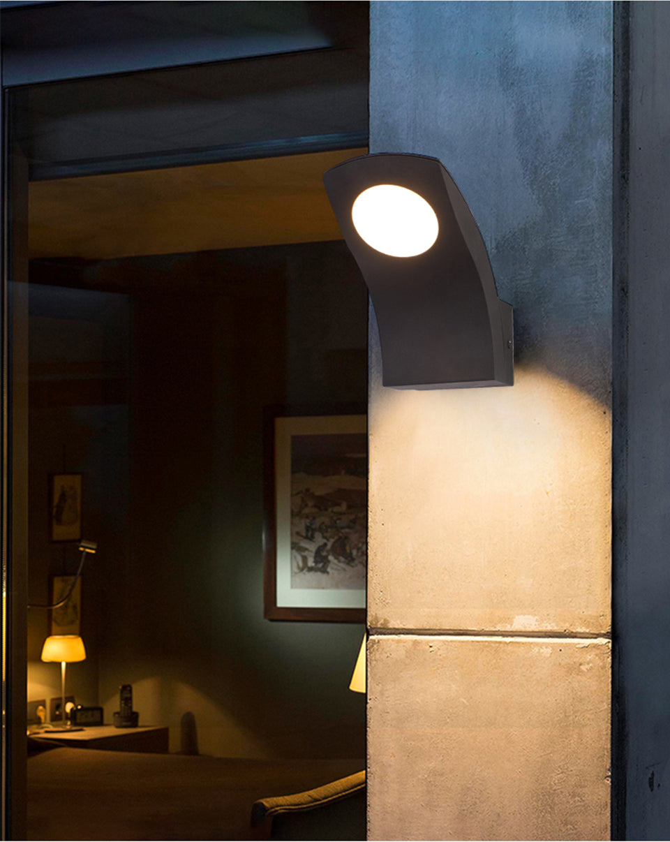 Creative Black Outdoor Waterproof LED Wall Lamp For Balcony, Courtyard, Porch
