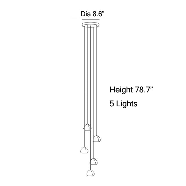Hanging modern crystal lamp for staircase, living room , stairwell