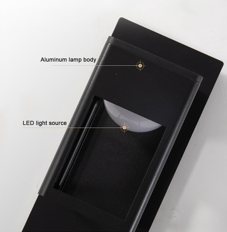 Black/Bronze Outdoor Waterproof LED Aluminum Wall Light With Motion Sensor