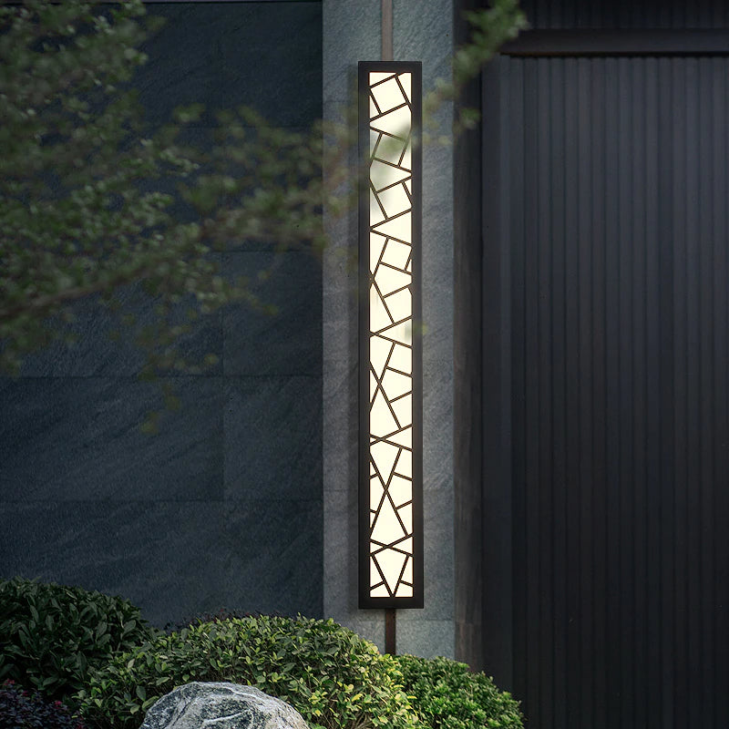 Black Creative Design Outdoor Waterproof Aluminum LED Tall Wall Lamp For Villa