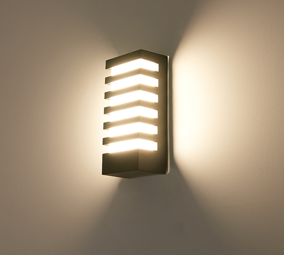 Black Outdoor Waterproof Aluminum LED Wall Sconce For Porch, Garden