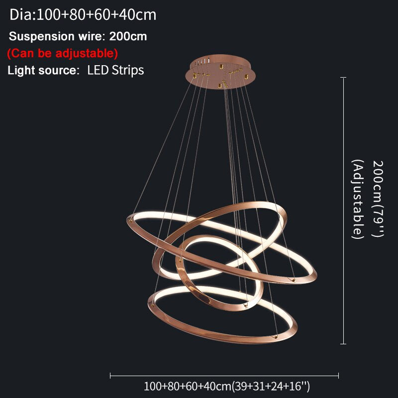 Gold Ring Staircase Lighting Projects Loft Dimming Lights for Home Decor , stairwell
