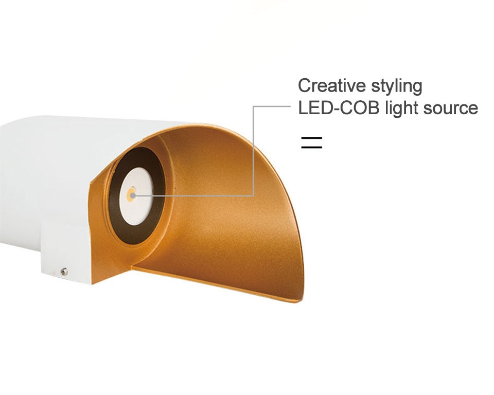 Creative White/Black Outdoor Aluminum Waterproof Wall Lamp For Courtyard