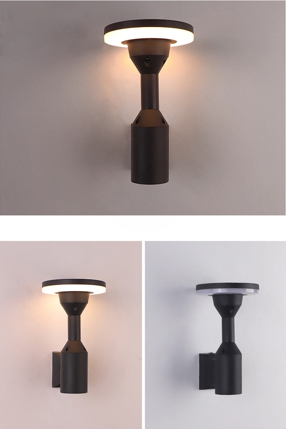 Creative Black Outdoor Waterproof LED Wall Lamp For Balcony, Courtyard, Porch