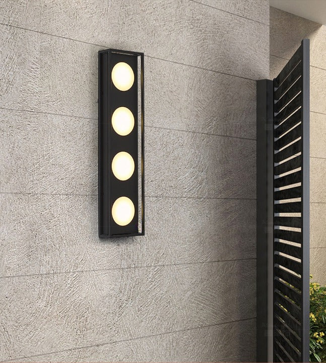Outdoor Black Waterproof High LED Stainless Steel Wall Lamp For Courtyard