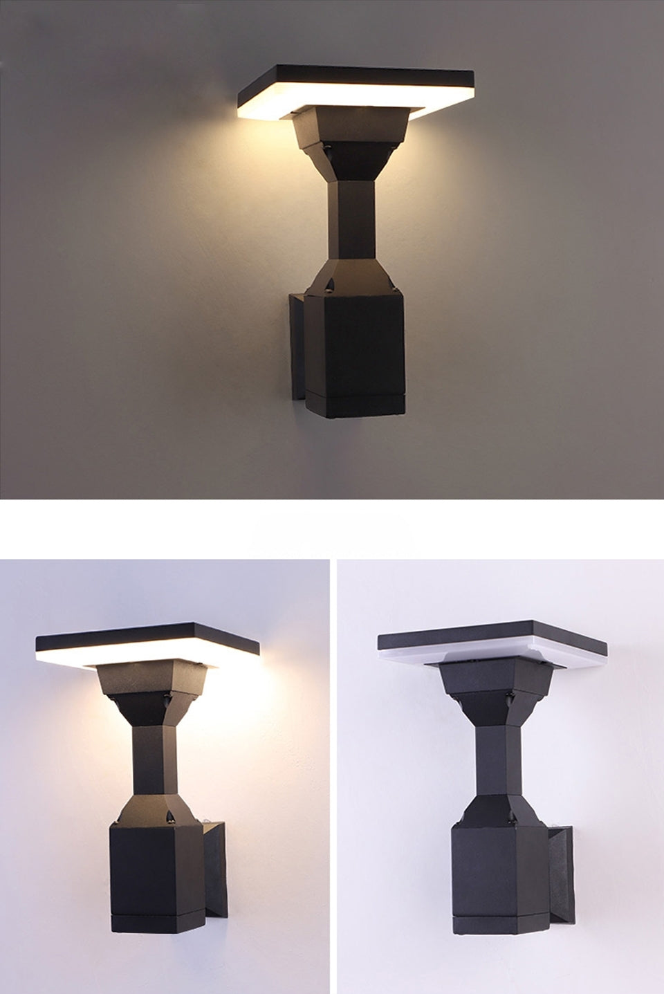 Creative Black Outdoor Waterproof LED Wall Lamp For Balcony, Courtyard, Porch