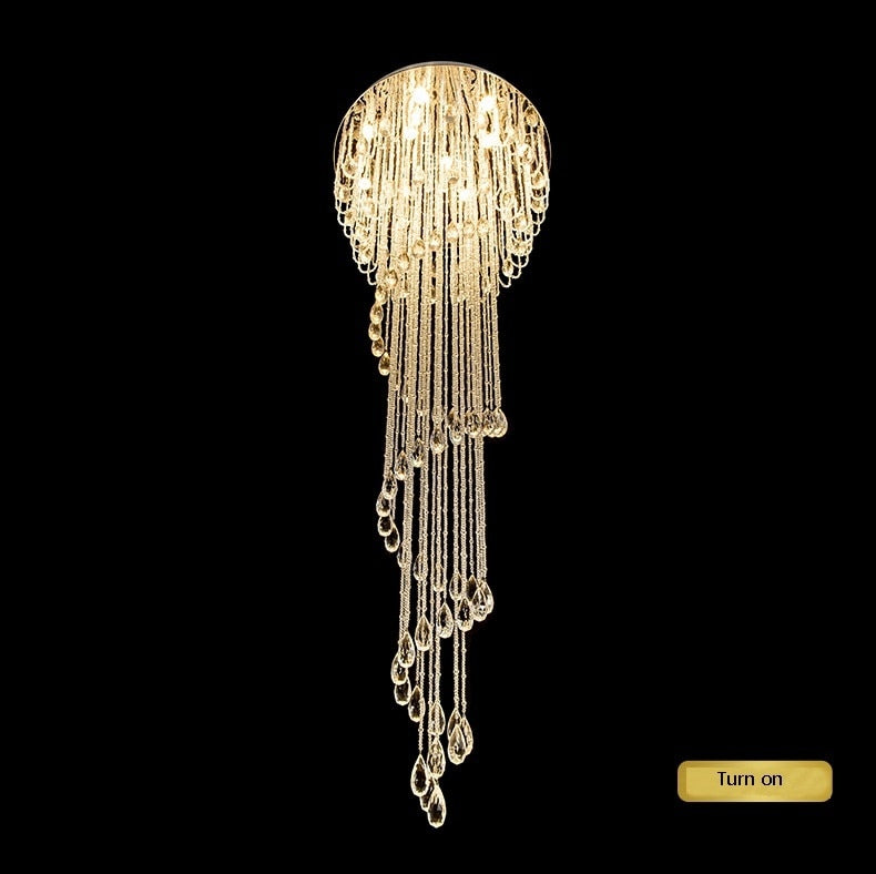 Double Spiral Staircase Crystal Chandelier for Loft, Restaurant, Hotel, Hall , stairwell