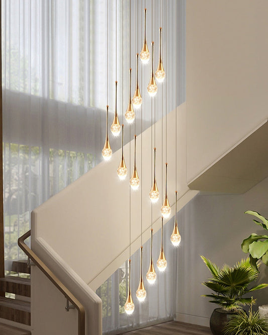 Spiral design staircase chandelier, bedroom, bath, kitchen island , stairwell