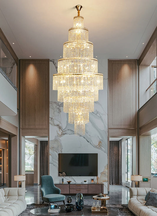 Large Luxury crystal chandelier for staircase, living room , stairwell