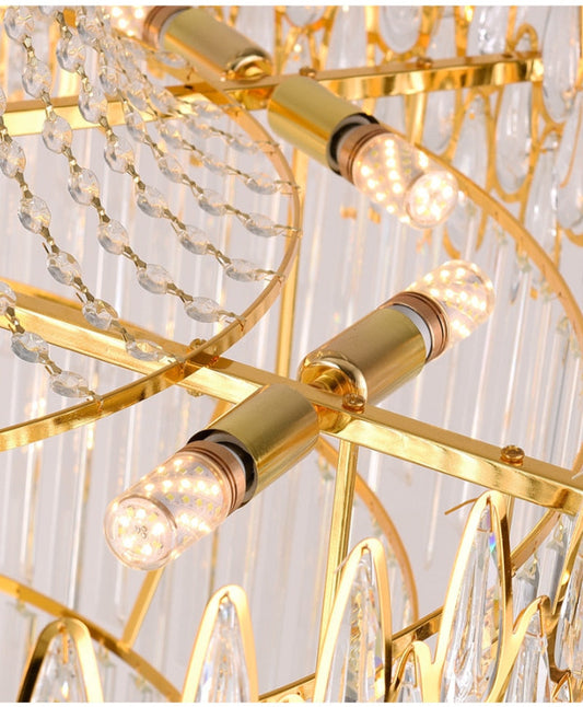 Gold crystal chandelier for living room, staircase, lobby , stairwell