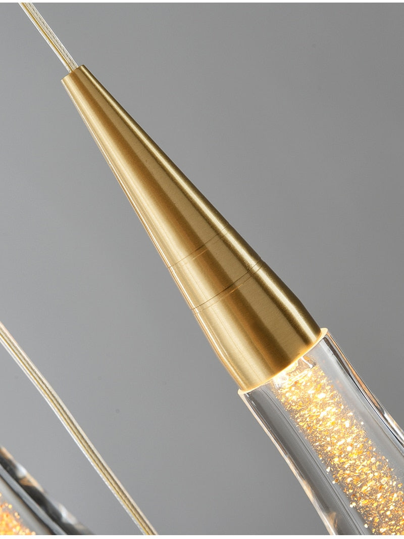 Long hanging crystal lamp for luxury living room, staircase, dining room, stairwell