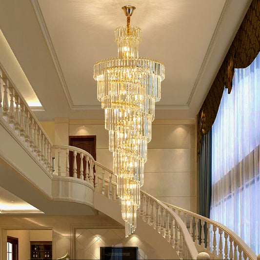 Luxury modern crystal chandelier for staircase, hall, lobby , stairwell