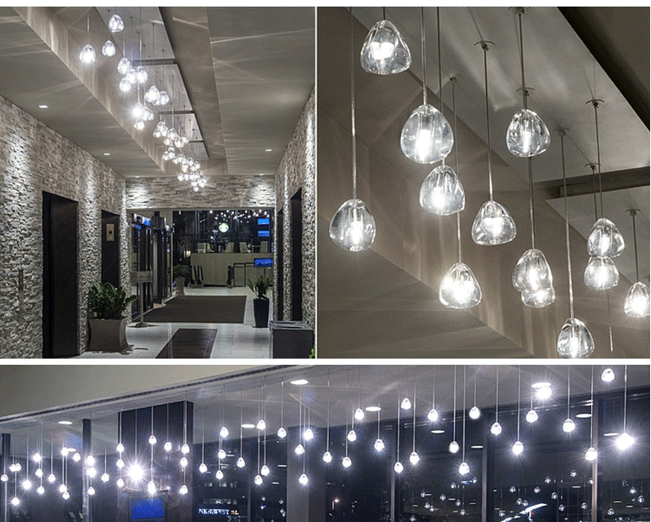 Hanging modern crystal lamp for staircase, living room , stairwell